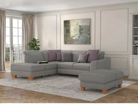 sit&more Ecksofa »Dundee L-Form«, mit Federkern und Massivholzfüßen, wahlweise mit Kopfteilverstellung
