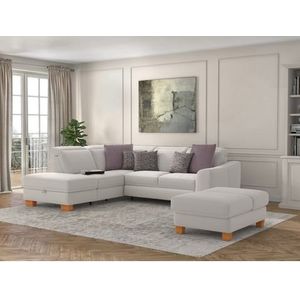 sit&more Ecksofa »Dundee L-Form«, mit Federkern und Massivholzfüßen, wahlweise mit Kopfteilverstellung