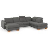 sit&more Wohnlandschaft "Dundee U-Form", mit Federkern und Massivholzfüßen, wahlweise mit Kopfteilverstellung