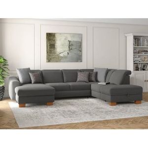 sit&more Wohnlandschaft "Dundee U-Form", mit Federkern und Massivholzfüßen, wahlweise mit Kopfteilverstellung