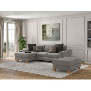 sit&more Ecksofa »Dundee L-Form«, mit Federkern und Massivholzfüßen, wahlweise mit Kopfteilverstellung