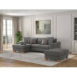 sit&more Ecksofa »Dundee L-Form«, mit Federkern und Massivholzfüßen, wahlweise mit Kopfteilverstellung