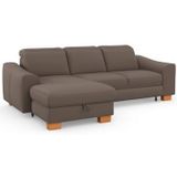sit&more Ecksofa »Dundee L-Form«, mit Federkern und Massivholzfüßen, wahlweise mit Kopfteilverstellung