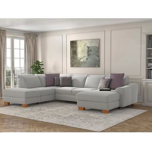 sit&more Wohnlandschaft "Dundee U-Form", mit Federkern und Massivholzfüßen, wahlweise mit Kopfteilverstellung