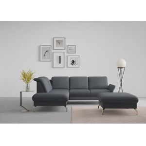 sit&more Ecksofa »Fashion L-Form«, wahlweise mit Kopfteilverstellung, Vorziehsitz, motorisch, Nickelfüße