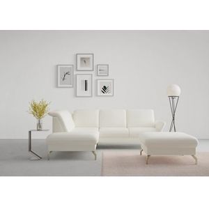 sit&more Ecksofa »Fashion L-Form«, wahlweise mit Kopfteilverstellung, Vorziehsitz, motorisch, Nickelfüße