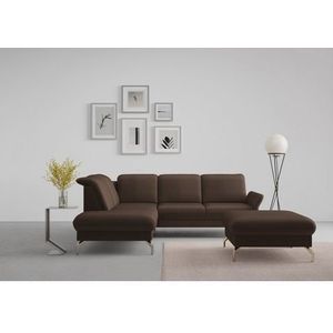 sit&more Ecksofa »Fashion L-Form«, wahlweise mit Kopfteilverstellung, Vorziehsitz, motorisch, Nickelfüße