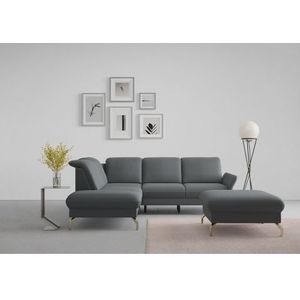 sit&more Ecksofa »Fashion L-Form«, wahlweise mit Kopfteilverstellung, Vorziehsitz, motorisch, Nickelfüße