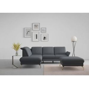 sit&more Ecksofa »Fashion L-Form«, wahlweise mit Kopfteilverstellung, Vorziehsitz, motorisch, Nickelfüße