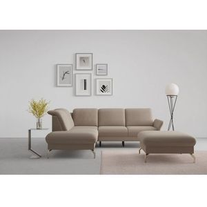 sit&more Ecksofa »Fashion L-Form«, wahlweise mit Kopfteilverstellung, Vorziehsitz, motorisch, Nickelfüße