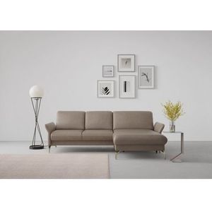sit&more Ecksofa »Fashion L-Form«, wahlweise mit Kopfteilverstellung, Vorziehsitz, motorisch, Nickelfüße