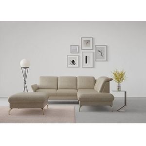 sit&more Ecksofa »Fashion L-Form«, wahlweise mit Kopfteilverstellung, Vorziehsitz, motorisch, Nickelfüße
