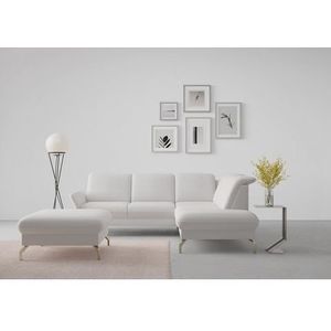 sit&more Ecksofa »Fashion L-Form«, wahlweise mit Kopfteilverstellung, Vorziehsitz, motorisch, Nickelfüße