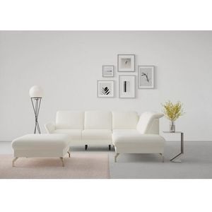 sit&more Ecksofa »Fashion L-Form«, wahlweise mit Kopfteilverstellung, Vorziehsitz, motorisch, Nickelfüße