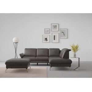 sit&more Ecksofa »Fashion L-Form«, wahlweise mit Kopfteilverstellung, Vorziehsitz, motorisch, Nickelfüße