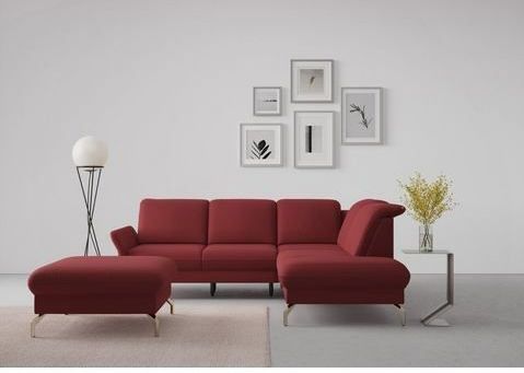 sit&more Ecksofa "Fashion L-Form", wahlweise mit Kopfteilverstellung, Vorziehsitz, motorisch, Nickelfüße