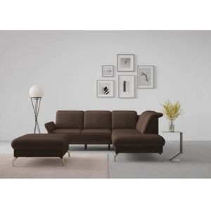 sit&more Ecksofa »Fashion L-Form«, wahlweise mit Kopfteilverstellung, Vorziehsitz, motorisch, Nickelfüße