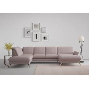 sit&more Wohnlandschaft »Fashion U-Form«, wahlweise mit Kopfteilverstellung, Vorziehsitz, motorisch, Nickelfüße