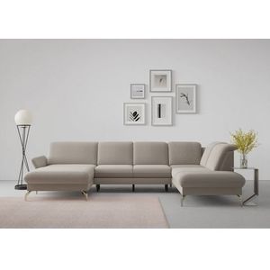sit&more Wohnlandschaft »Fashion U-Form«, wahlweise mit Kopfteilverstellung, Vorziehsitz, motorisch, Nickelfüße