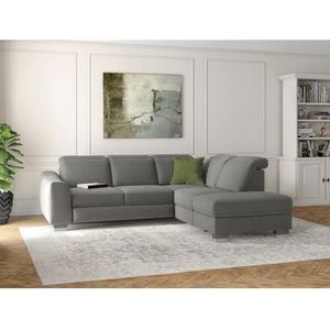 sit&more Ecksofa »Dundee L-Form«, mit Federkern und Edelstahlfüßen, wahlweise mit Kopfteilverstellung