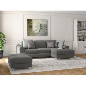 sit&more Ecksofa »Dundee L-Form«, mit Federkern und Edelstahlfüßen, wahlweise mit Kopfteilverstellung