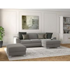 sit&more Ecksofa »Dundee L-Form«, mit Federkern und Edelstahlfüßen, wahlweise mit Kopfteilverstellung
