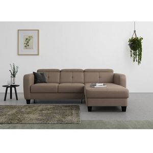 sit&more Ecksofa »Belluci L-Form«, inklusive Federkern, wahlweise mit Bettfunktion und Bettkasten