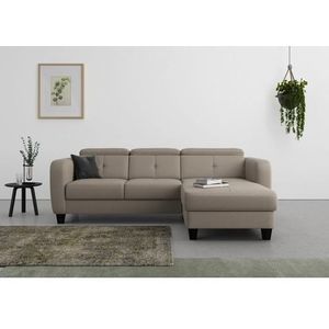sit&more Ecksofa »Belluci L-Form«, inklusive Federkern, wahlweise mit Bettfunktion und Bettkasten