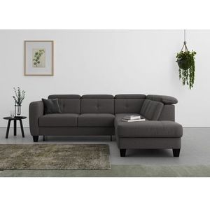 sit&more Ecksofa »Belluci L-Form«, inklusive Federkern, wahlweise mit Bettfunktion und Bettkasten