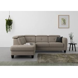 sit&more Ecksofa »Belluci L-Form«, inklusive Federkern, wahlweise mit Bettfunktion und Bettkasten
