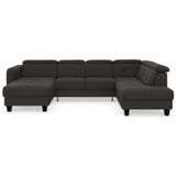sit&more Wohnlandschaft "Belluci U-Form", Kopfteilverstellung und Federkern, wahlweise mit Bettfunktion