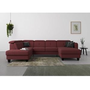 sit&more Wohnlandschaft »Belluci U-Form«, Kopfteilverstellung und Federkern, wahlweise mit Bettfunktion