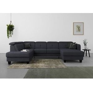 sit&more Wohnlandschaft »Belluci U-Form«, Kopfteilverstellung und Federkern, wahlweise mit Bettfunktion