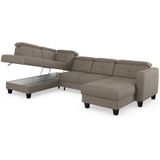 sit&more Wohnlandschaft "Belluci U-Form", Kopfteilverstellung und Federkern, wahlweise mit Bettfunktion