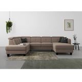 sit&more Wohnlandschaft "Belluci U-Form", Kopfteilverstellung und Federkern, wahlweise mit Bettfunktion