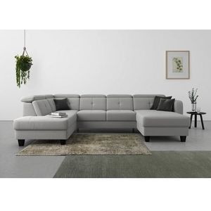 sit&more Wohnlandschaft »Belluci U-Form«, Kopfteilverstellung und Federkern, wahlweise mit Bettfunktion