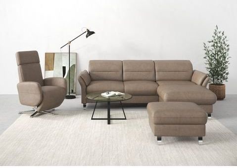 sit&more Ecksofa "Grenoble L-Form mit Federkern", wahlweise mit Bettfunktion, Bettkasten, Arm- und Kopfteilverstellung