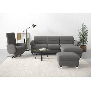 sit&more Ecksofa »Grenoble L-Form mit Federkern«, wahlweise mit Bettfunktion, Bettkasten, Arm- und Kopfteilverstellung