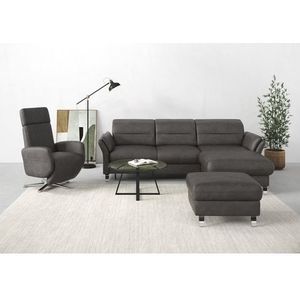 sit&more Ecksofa »Grenoble L-Form mit Federkern«, wahlweise mit Bettfunktion, Bettkasten, Arm- und Kopfteilverstellung