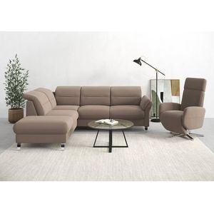 sit&more Ecksofa »Grenoble L-Form mit Federkern«, wahlweise mit Bettfunktion, Bettkasten, Arm- und Kopfteilverstellung