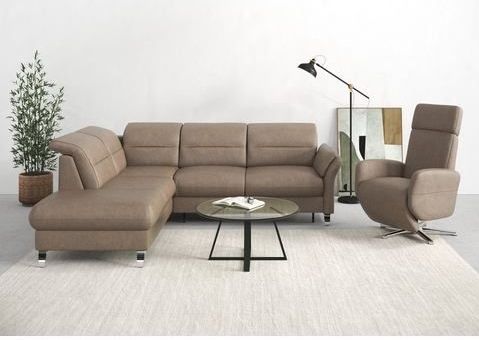 sit&more Ecksofa "Grenoble L-Form mit Federkern", wahlweise mit Bettfunktion, Bettkasten, Arm- und Kopfteilverstellung