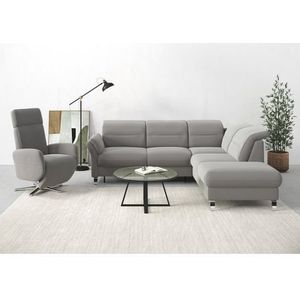 sit&more Ecksofa »Grenoble L-Form mit Federkern«, wahlweise mit Bettfunktion, Bettkasten, Arm- und Kopfteilverstellung