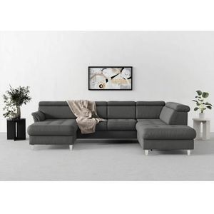 sit&more Wohnlandschaft »Marano U-Form«, inklusive Kopfteilverstellung, wahlweise mit Bettfunktion, Bettkasten