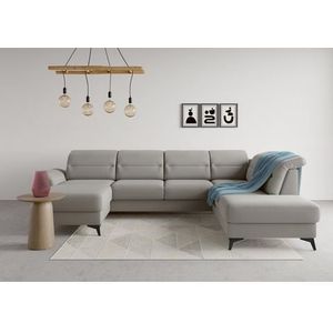 sit&more Wohnlandschaft »Sinatra U-Form«, optional mit Kopfteilverstellung und Armteilfunktion, Metallfüße