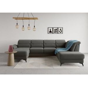 sit&more Wohnlandschaft »Sinatra U-Form«, optional mit Kopfteilverstellung und Armteilfunktion, Metallfüße