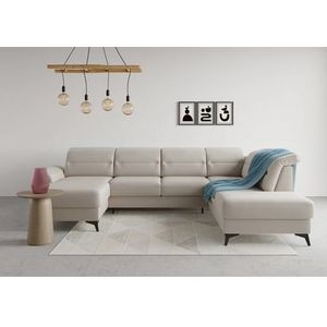 sit&more Wohnlandschaft »Sinatra U-Form«, optional mit Kopfteilverstellung und Armteilfunktion, Metallfüße