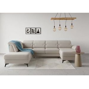 sit&more Zithoek Sinatra U-vorm optioneel met verstelbare hoofdsteun en armleuning, metalen poten