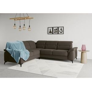 sit&more Ecksofa »Sinatra L-Form«, optinal mit Kopfteilverstellung und Armteilfunktion, Metallfüße