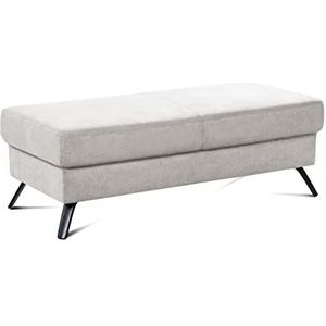 CAVADORE Lotta Modern XXL kruk met gevoerde zitting - gemakkelijk te verwijderen door Soft Clean - 135x48x65 cm - wit