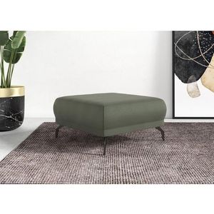 CAVADORE Kruk Cooper, gestoffeerde kruk met zwarte metalen poten en fijne corduroy, als bijzetkruk of kruk / 89 x 43 x 89 / corduroy, groen